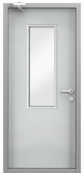 Дверь противопожарная EI 60, Порошково-полимерное покрытие, —, RAL 7035 серый в Иркутске